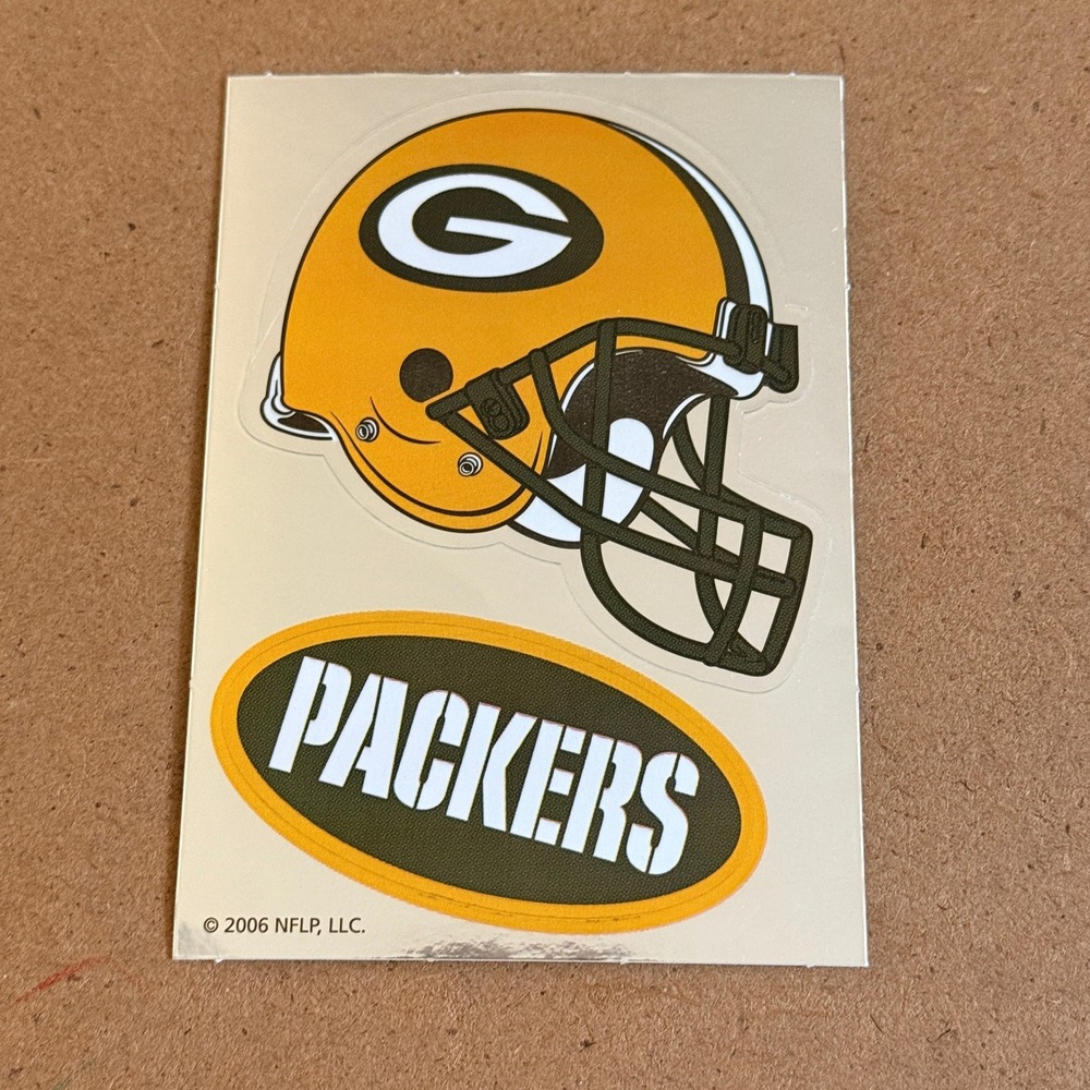 NFL Green Bay Packers Metallic Kiss-Cut Helmet Stickers Yellow Decals